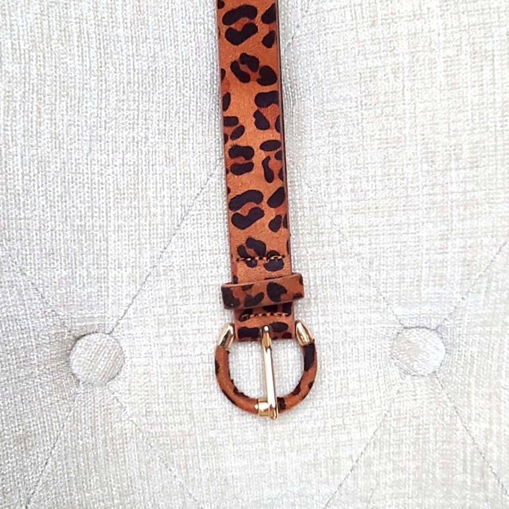 Leopard Print Brown Belt Size 40